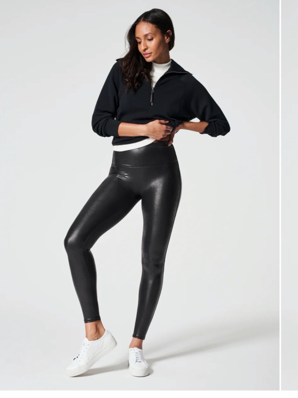 SPANXshape faux leather leggings- size Petite - M